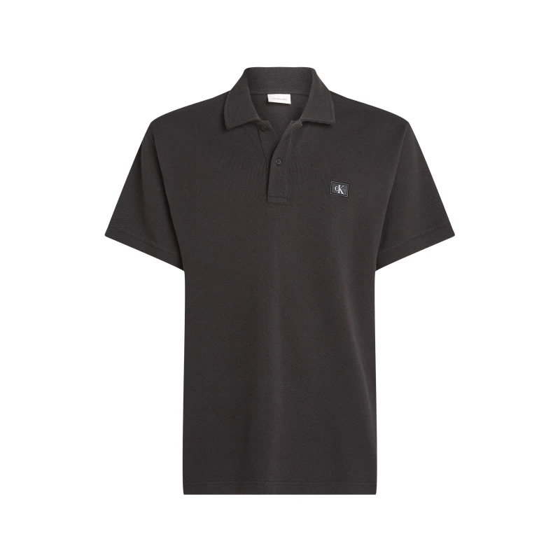Image of Calvin Klein Jeans WOVEN LABEL POLO - Black M
