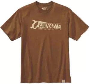 Image of Carhartt Saw Graphic T-Shirt, brown Size M brown, Size M