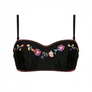 Image of Figleaves Underwired Bandeau Bikini Top - BLACK