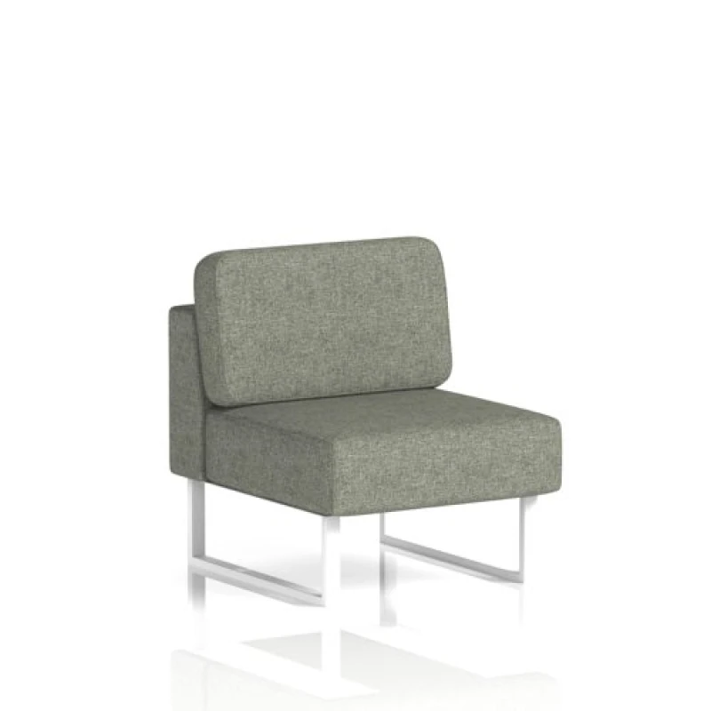 Image of Brixworth Modular Seating Central Unit with White in Rivet Fabric - Vitreous
