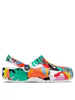 Image of Crocs Retro Resort Printed Flat Shoes, Multi, Size 5, Women