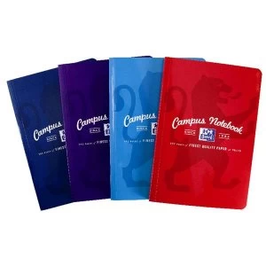 Image of Oxford Campus B5 Casebound Notebook Soft Cover Ruled Margin 90gsm 192 Pages Assorted Pack 5