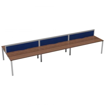 Image of CB 6 Person Bench 1600 x 780 - Dark Walnut Top and White Legs
