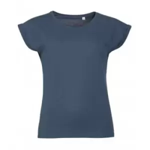 Image of SOLS Womens/Ladies Melba Plain Short Sleeve T-Shirt (L) (Denim)