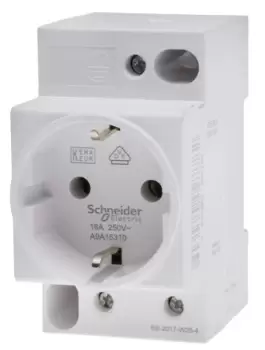 Image of Schneider Electric German Mains Connector Type F - German Schuko, 16A, DIN Rail Mount, 250 V ac