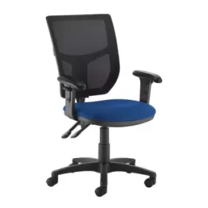 Image of Altino 2 lever high mesh back operators chair with adjustable arms - blue