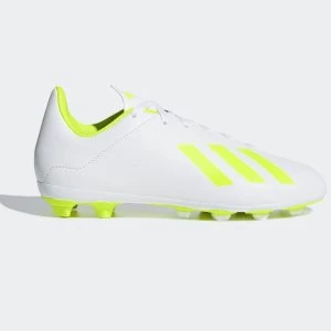 Image of adidas X 18.4 Childrens FG Football Boots - White/SolYellow