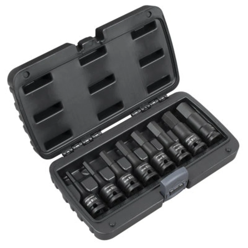 Image of Sealey 8 Piece 1/2" Drive Impact Hexagon Socket Bit Set Imperial AK5600 Drive: 1/2"