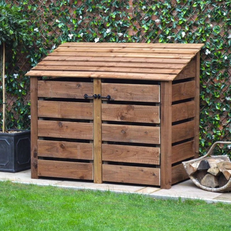 Image of Rutland County Garden Furniture Ltd Cottesmore 4ft Log Store with Doors, L80 x W150 x H128cm, Rustic Brown Brown Unisex