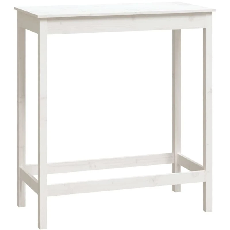 Image of Vidaxl Bar Table White 100X50X110 Cm Solid Wood Pine, White 833266