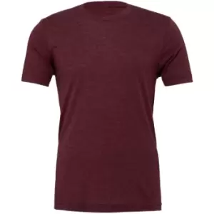 Image of Canvas Mens Triblend Crew Neck Plain Short Sleeve T-Shirt (L) (Maroon Triblend)