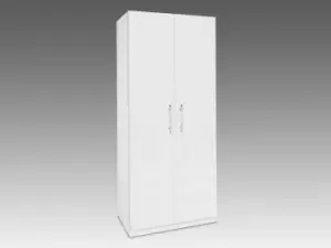 Image of Harmony Angel White High Gloss 2 Door Double Wardrobe Flat Packed