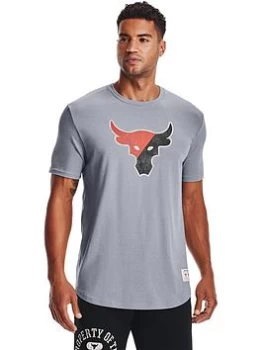 Image of Under Armour Training Project Rock Training Dept T-Shirt - , Grey, Size L, Men