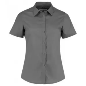 Image of Kustom Kit Womens/Ladies Short Sleeve Tailored Poplin Shirt (22) (Graphite)