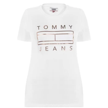 Image of Tommy Jeans Metallic T Shirt - CLASSIC WHITE