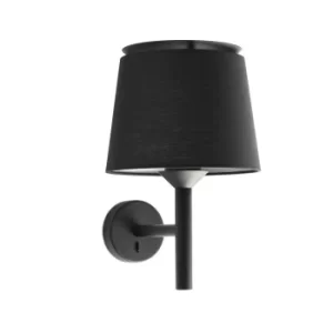 Image of Savoy Wall Light with Shade Black, E27