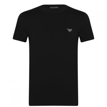 Image of Emporio Armani Shiny Logo Band Crew Neck T-Shirt Black Size L Men