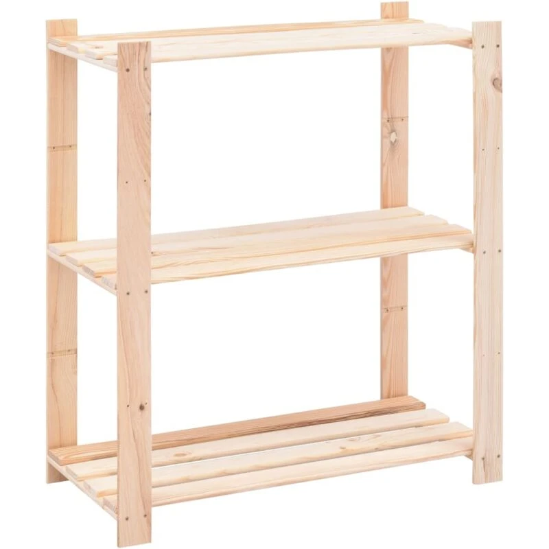 Image of VIDAXL Vidaxl - 3-Tier Storage Rack 80x38x90cm Solid Pinewood 150kg 8719883735467