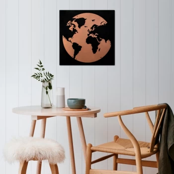 Image of My World 2 - Copper Copper Black Decorative Metal Wall Accessory