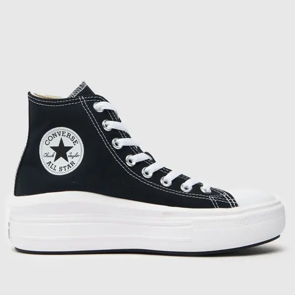 Image of Converse all star move hi trainers in Black & white Black UK 5.5 (EU 38)