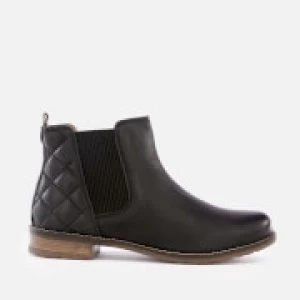 Image of Barbour Womens Abigail Leather Quilted Chelsea Boots - Black - UK 4