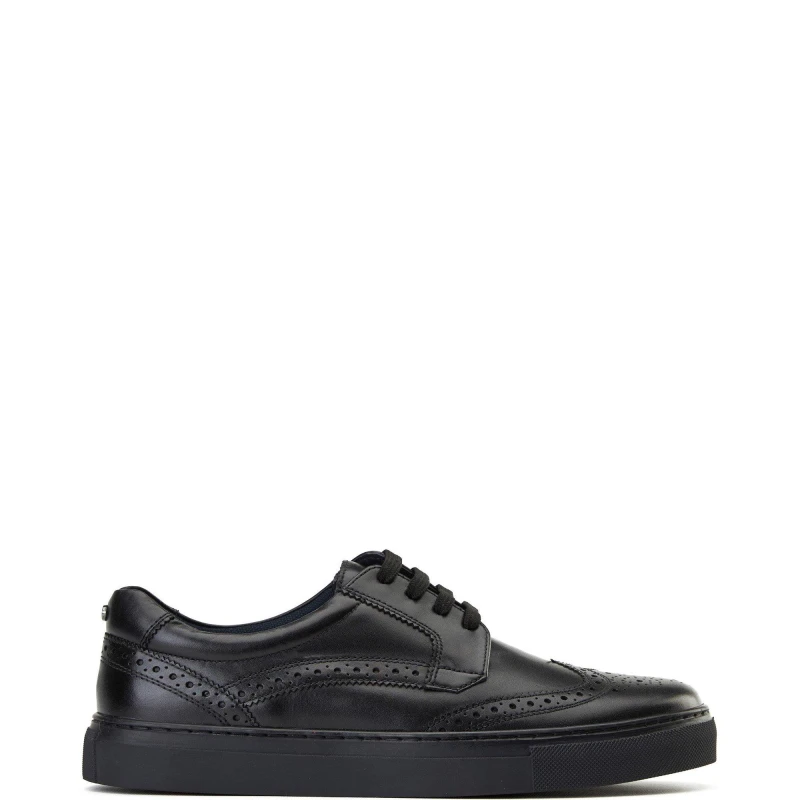 Image of Base London Base London Men Clapton Brogue Trainer in Black Size: 12 Black 12 Male 5063294192689