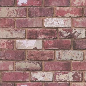 Image of Fresco Red Brick Wall Wallpaper