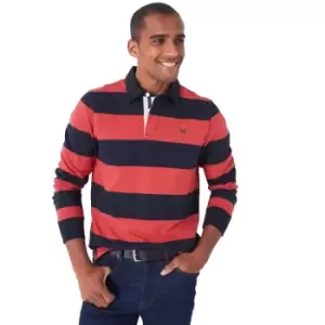 Image of Crew Clothing Mens Heritage Stripe Cotton Rugby Shirt L - Chest 42-43.5'