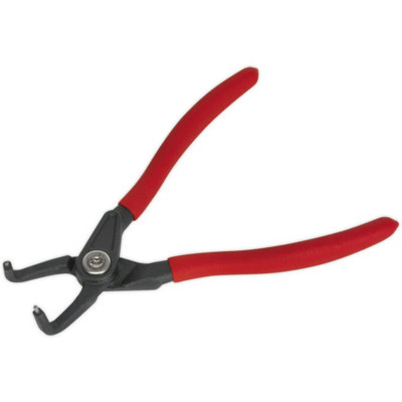 Image of Loops 170mm Bent Nose Internal Circlip Pliers - Spring Loaded Jaws - Non-Slip Tips Multi