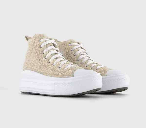 Image of Converse Kids All Star Move Junior Trainers Beach Stone White Black Natural, 3