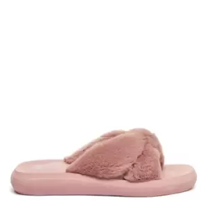 Image of Rocket Dog Slade Dusty Rose Fur Knotted Flip-Flop