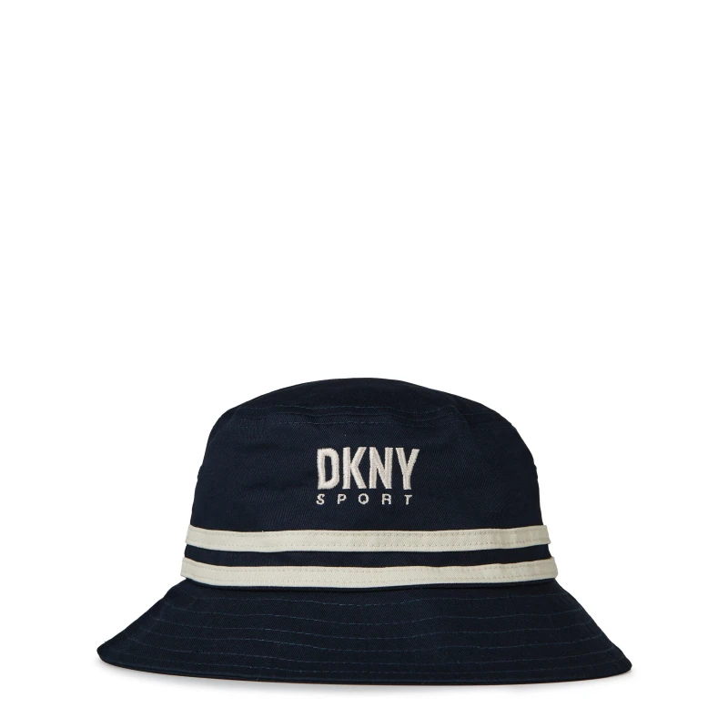 Image of DKNY Logo Bucket Hat - Blue Blue Mens