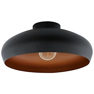 Image of Eglo Mogano Black & Copper Ceiling Light