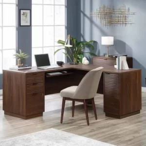 Image of Teknik Office Elstree L-Shaped Desk, Mahogany