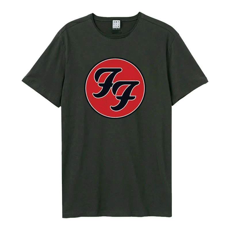 Image of Amplified Amplified Men Foo Fighters Logo T-Shirt in Charcoal Size: Small Charcoal S Male 5063470005543