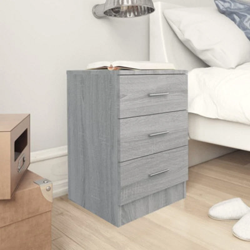 Image of VIDAXL Bedside Cabinet Grey Sonoma 38x35x56cm Engineered Wood Vidaxl 8720286975558