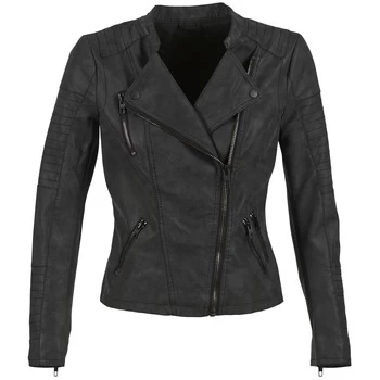 Image of Only AVA womens Leather jacket in Black - Sizes UK 6,UK 8,UK 10,UK 12,UK 14,UK 16