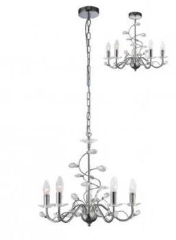 Image of Ceiling Pendant (SHADE SOLD SEPARATELY) 5 Light Polished Chrome, Crystal