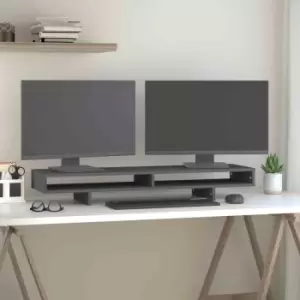 Image of Vidaxl Monitor Stand Grey 100X27X14cm Solid Wood Pine