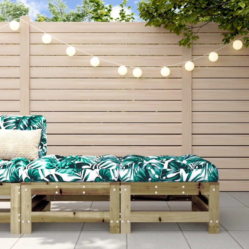 Image of VIDAXL Garden Footstools with Cushions 2pcs Impregnated Wood Pine Vidaxl 8720845803049