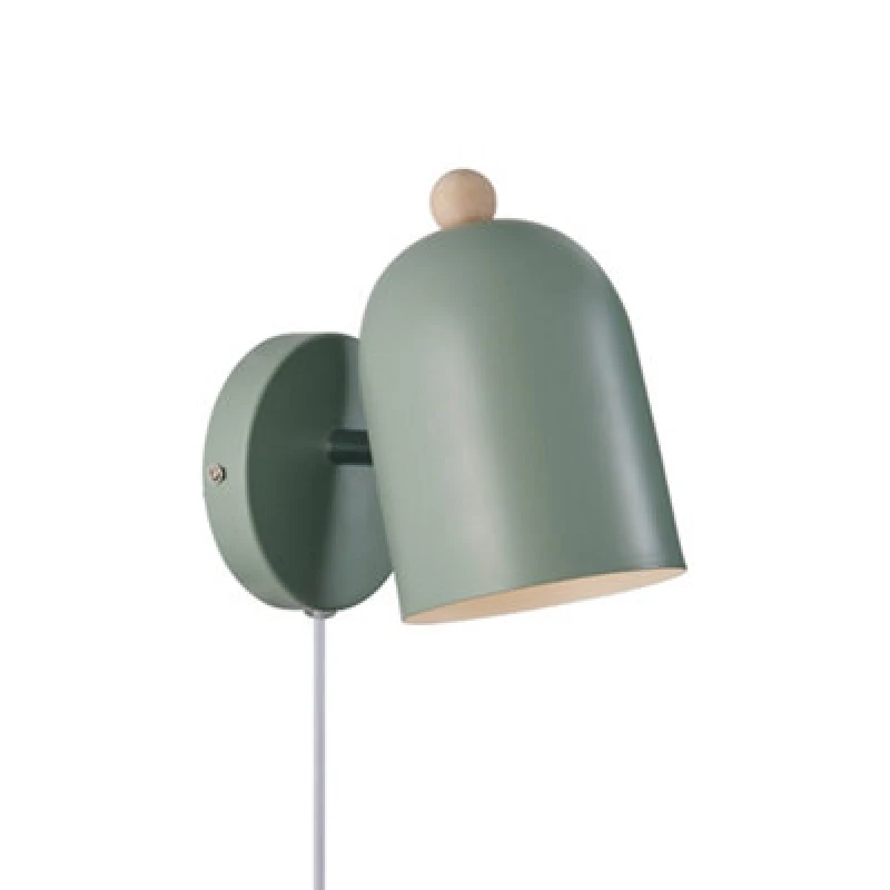 Image of Nordlux Gaston Metal Wall Light Green,plug In Or Mains