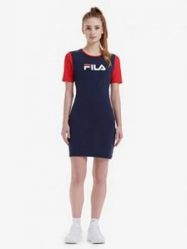 Image of Fila Roslyn Colour Block Bodycon Dress - Navy