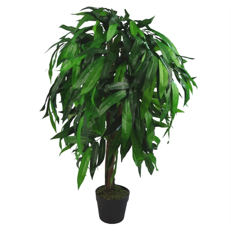 Image of Leaf Design 100cm Tall Large Artificial Mango Tree Plant