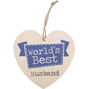 Image of World's Best Husband Hanging Heart Sign