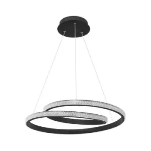 Image of Merano - Cleveland Integrated LED Pendant Ceiling Light Dimmable Sandy Black Aluminium LED 25W 1900Lm 3000K