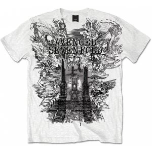 Image of Avenged Sevenfold - Land of Cain Mens Small T-Shirt - White