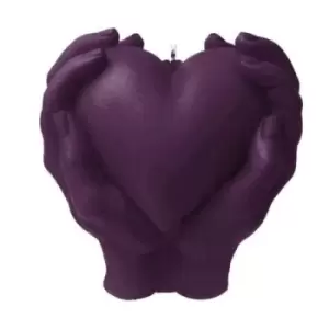 Image of Heart In Hands Candle &ndash; Violet