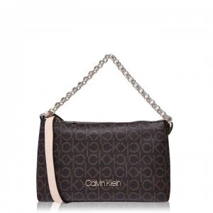 Image of Calvin Klein Mono EwXB Zip Top Bag - BROWN OHJ