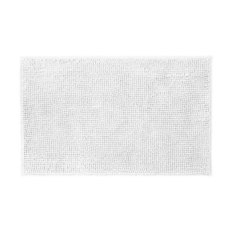 Image of Allure Bath Fashions Chenille Bobble Bath Mat 60 x 90cm - Super Soft Microfibre & Non-Slip White