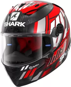 Image of Shark Race-R Pro Carbon Replica Zarco Speedblock Helmet, white-red Size M white-red, Size M